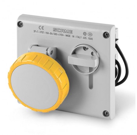 Scame - Switch Interlock Priz - 4x16A - 110V - IP67 (Kombinasyon İçin)