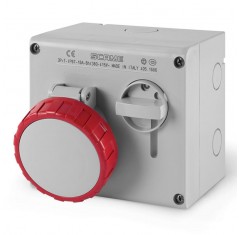 Scame - Switch Interlock Priz - 4x16A - IP67 - Duvar Prizi